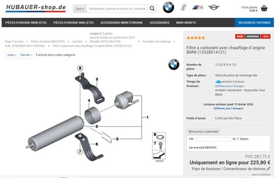 Filtre à carburant avec chauffage HUBAUER BMW.JPG