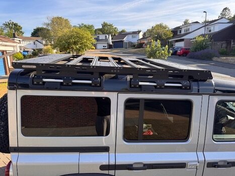 Bison roof rack, Bison storage bins and Under roof storage tray, Factory mat set (4), removable rear floor storage set.
