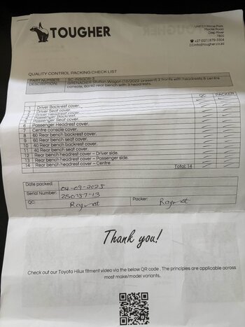 Canvas Front Car Seats / Console Lid Tougher Brand