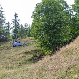 Steeply winding road with tight hairpin bends